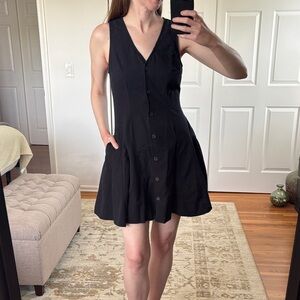 Target Universal Thread Black Sleeveless Button Down Dress Size XS